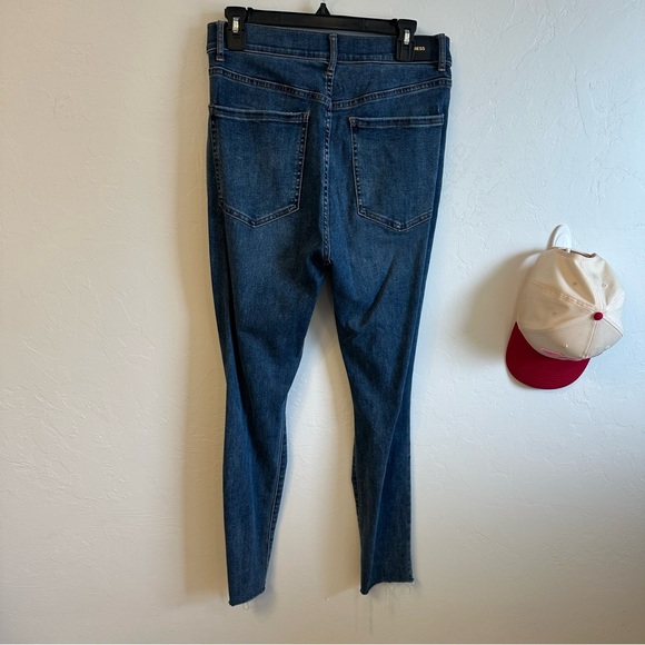 Express Dark Blue Distressed Skinny Jeans - Picture 2 of 5